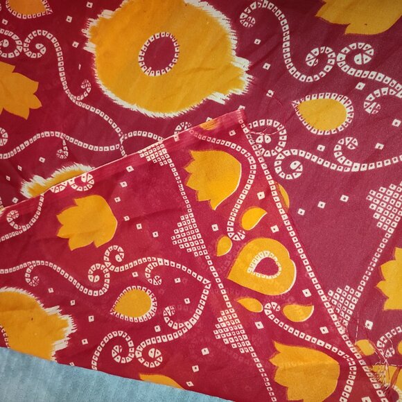 Fire Saree Sari Long Traditional 16 Feet Long Wrap Ethnic India Outfit Vintage - Picture 3 of 12